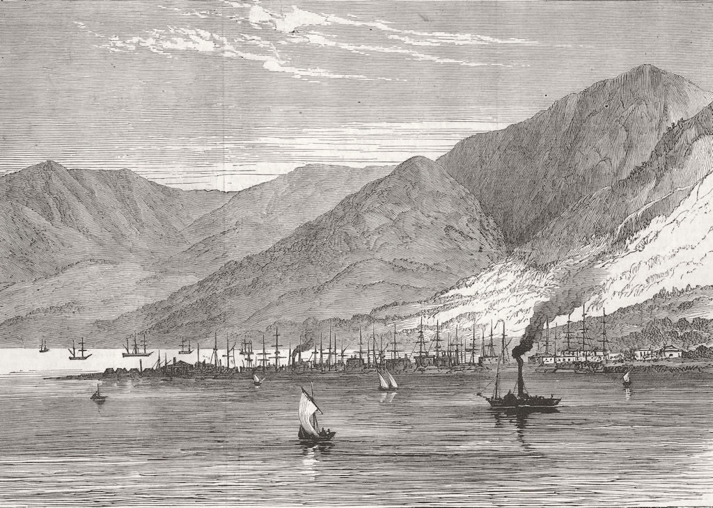 TURKEY. Russo-Turkish War. Port Batoum, Surrended 1878 old antique print